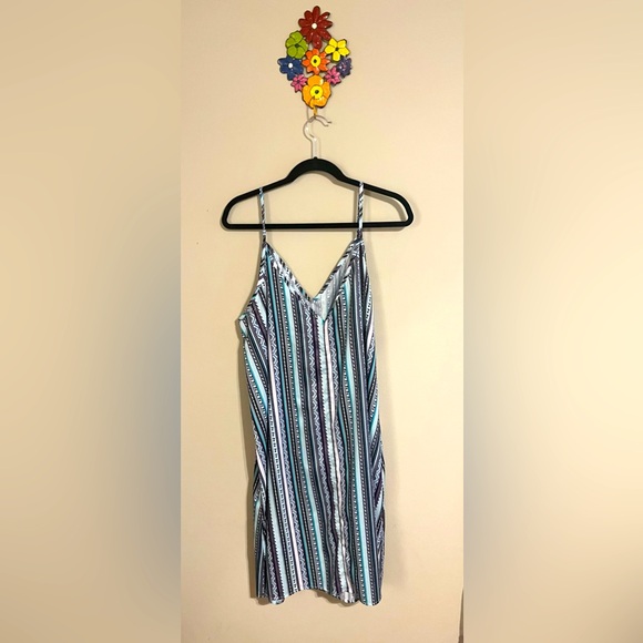 Shein Curve, 2X, striped v-neck slip dress - Picture 1 of 2